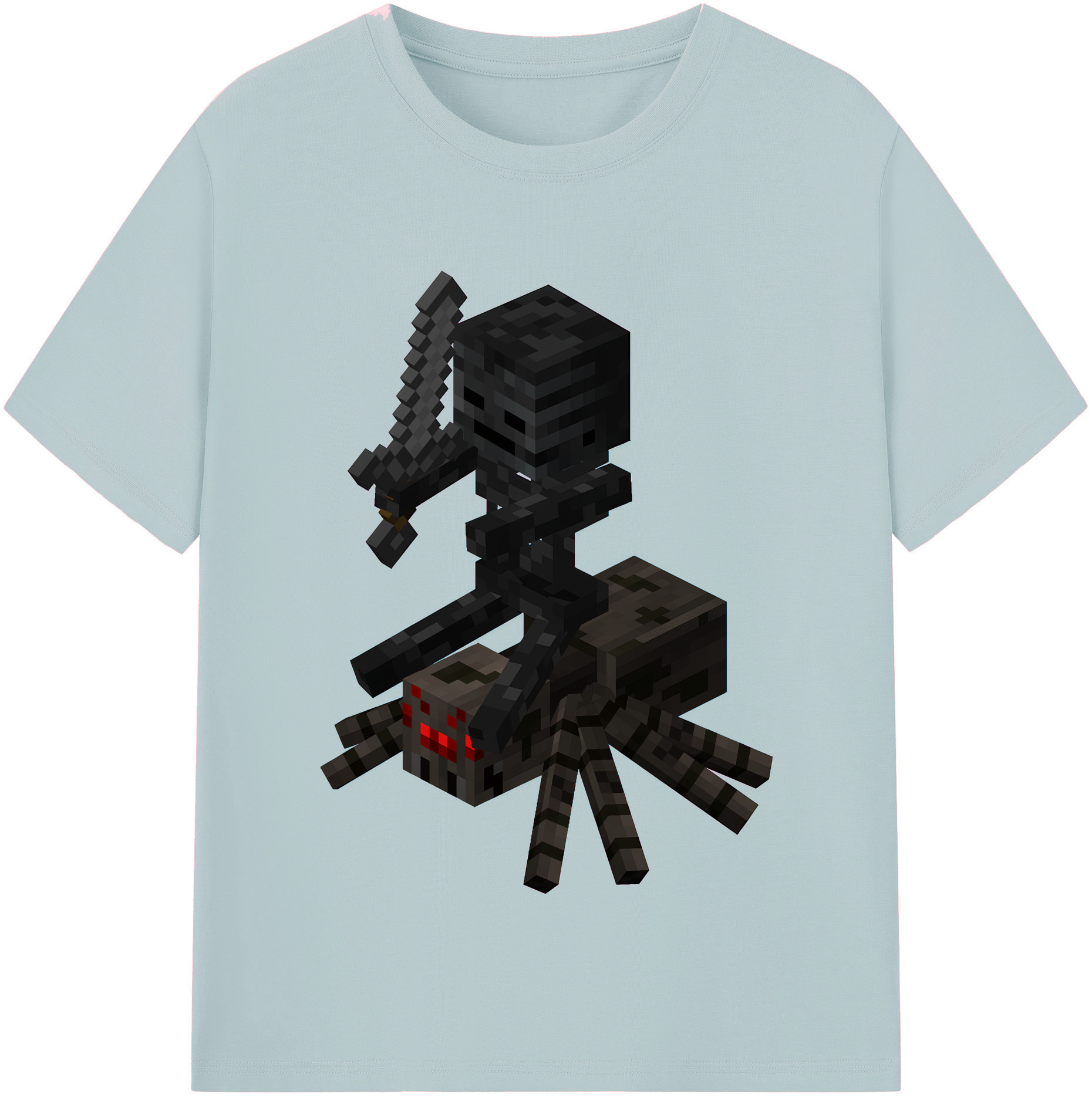 （画像用） マインクラフト ブロックの世界 Minecraft MC Block world 綿100％半袖Tシャツ（フロントプリント）